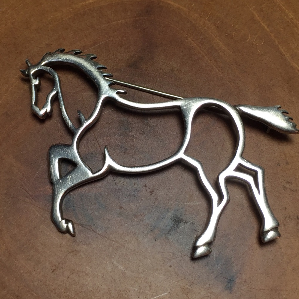 Sterling Silver Horse Brooch/Pin